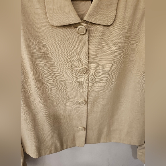 Vintage - Silk Tweeds Cream Pants Suit - Size 14 - Picture 3 of 13